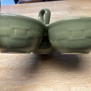 Longaberger 3- part sage green dish